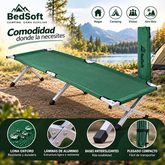 BedSoft® Catre Plegable para Camping o Cama Auxiliar