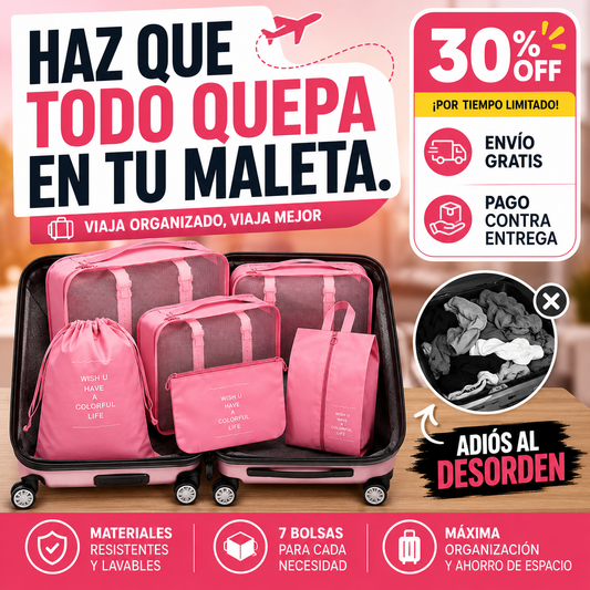 OrderNow® Kit Organizador Viaje 7 Maletas