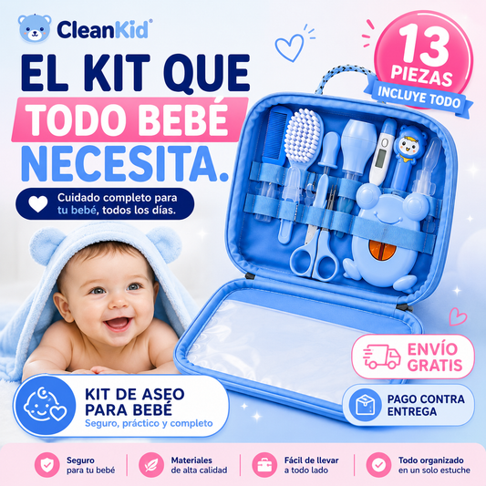 CleanKid® Kit De Aseo Para Bebe 13 Pcs